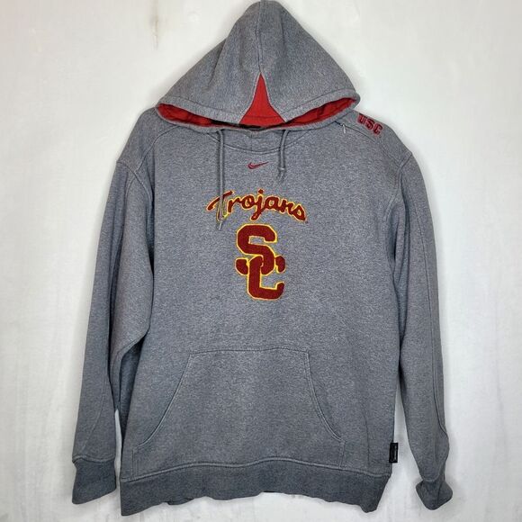 Vintage Y2k Nike USC Trojans Center Swoosh Pullover Hoodie Size Large - Picture 1 of 10